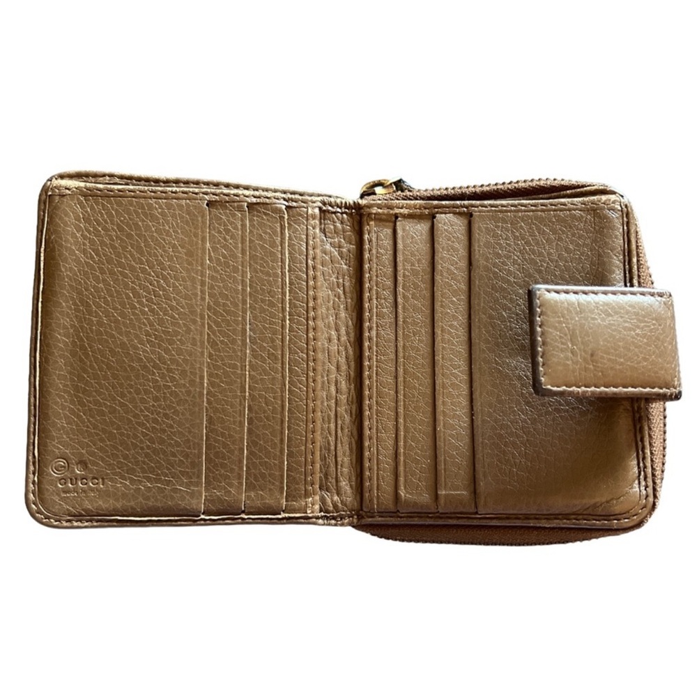 GUCCI Vintage Tan Leather Zip Around Wallet - Picture 4 of 16
